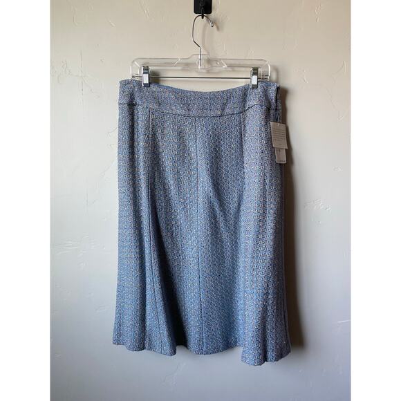 NWT Pendleton Blue Tweed Silk Blend Midi Skirt- Size 12 - Picture 2 of 14